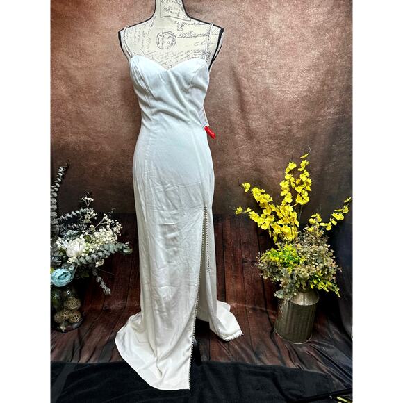 Mac Duggal Sweetheart Evening Gown w/Rhinestone Accents White 2 - Picture 7 of 16